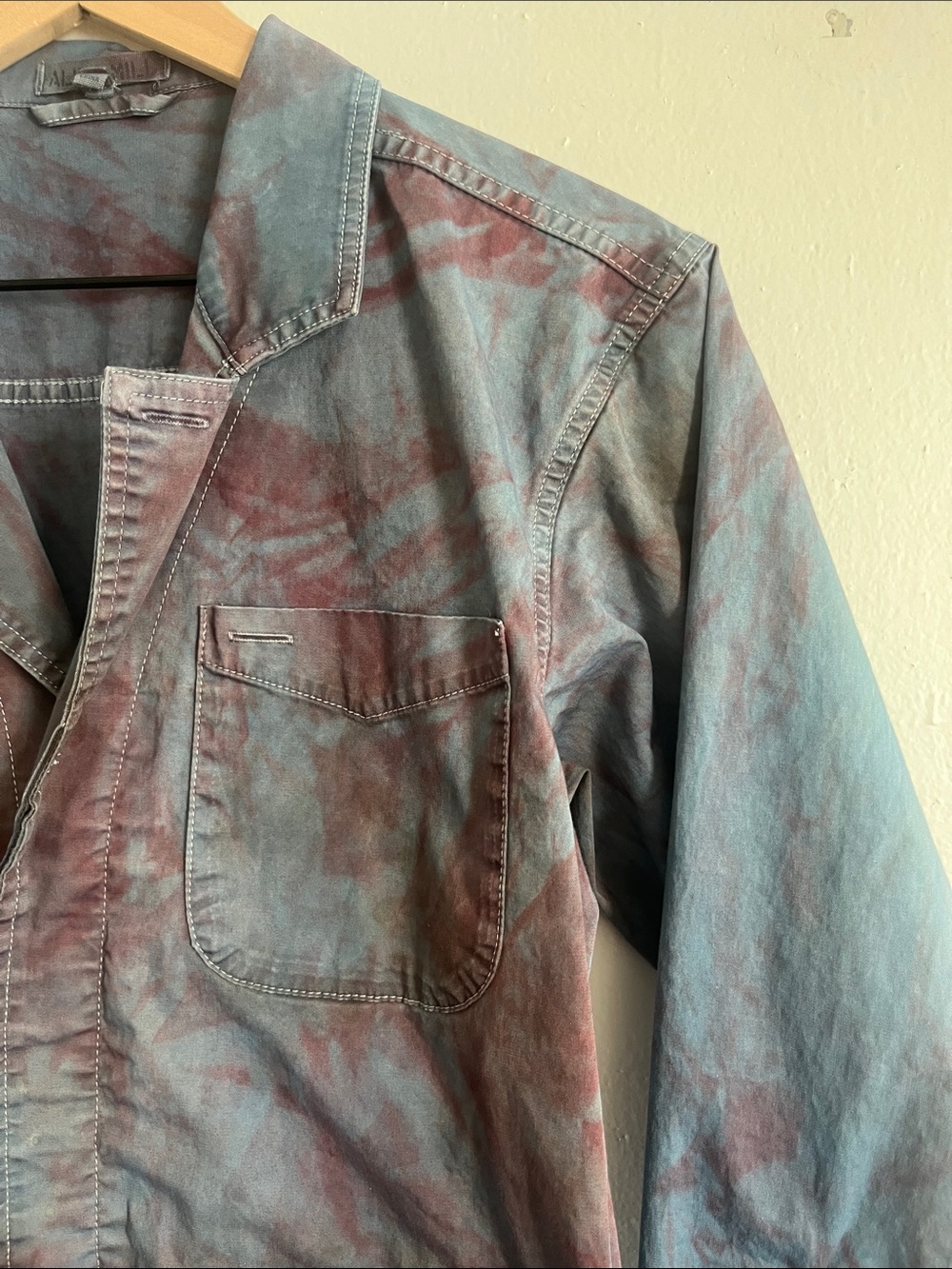 Alex Mill Blue and Purple Custom Tie Die Jumpsuit - Picture 3 of 6